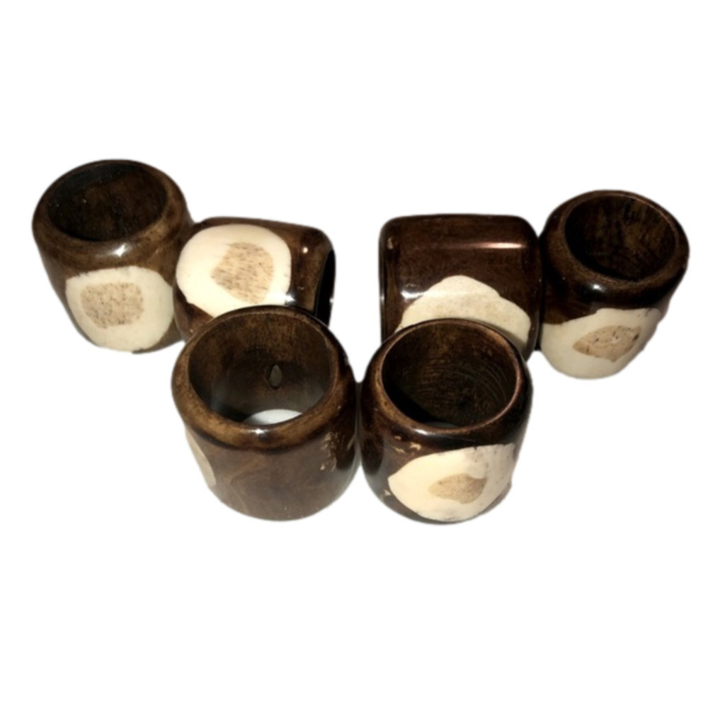 VTG Camel Bone Napkin Rings Napkin Holders Ethically Harvested Bone 1.2” x 1.1”